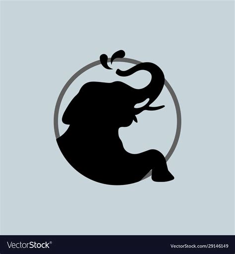 Elephant Head Sign Logo Design Royalty Free Vector Image