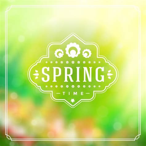 Premium Vector Spring Badge Vector Typographic Design Greeting Card