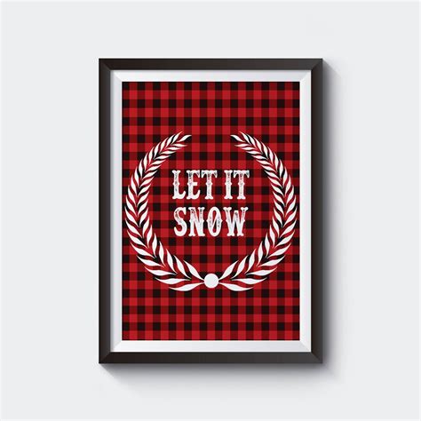 Let It Snow Christmas Printable Downloadable Decor Wall Art Poster ...