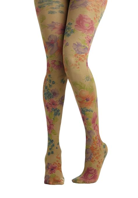 Graceful Garden Tights Modcloth Floral Tights Cute Tights Cool Tights