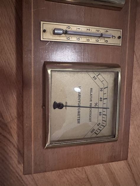 Altes Fischer Thermometer Mit Barometer Wetterstation Holz Kaufen Auf