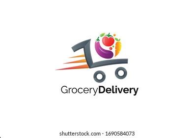 Grocery Shop Delivery Logo Design Stock Vector (Royalty Free ...