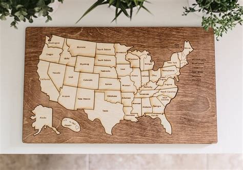 United States Wooden Map Puzzle