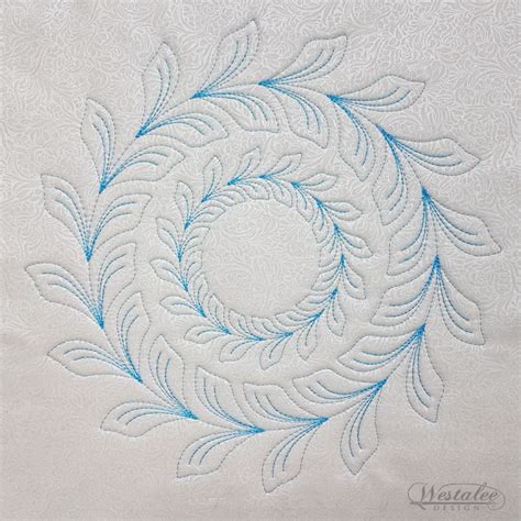 Westalee Design Circle Wreath Feathered Leaf Template Set Sew Steady