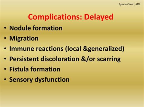 Management of complications of dermal fillers implant | PPT | Free Download