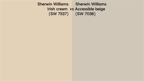 Sherwin Williams Irish Cream Vs Accessible Beige Side By Side Comparison