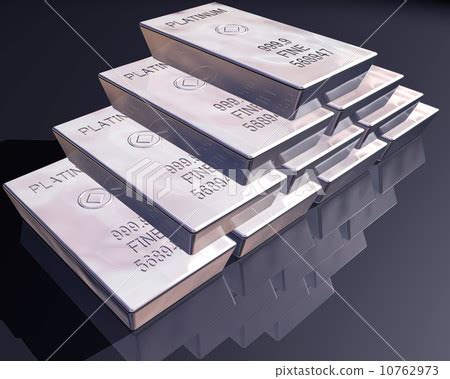 Stack Of Platinum Bars Stock Illustration Pixta