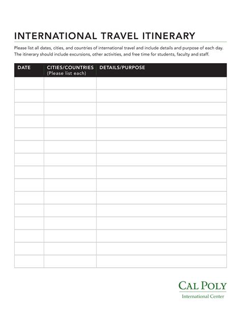International Itinerary - Travel, Plan, and Explore with Our