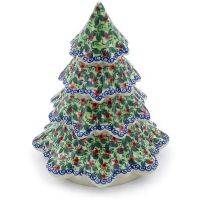 Polish Pottery Christmas Tree 7" Meadowbrook UNIKAT