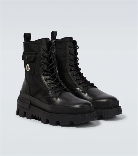 Moncler Konture Pocket Leather Lace Up Boots Moncler