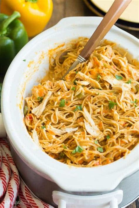 Cheesy Crockpot Chicken Spaghetti Recipe Video The Recipe Rebel