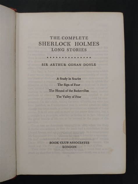 The Complete Sherlock Holmes Long Stories By Doyle Ed Hardbound