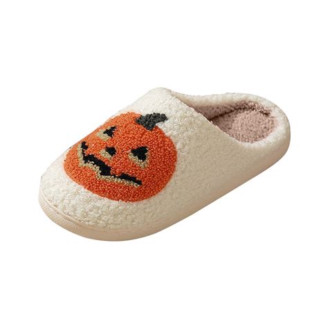 Black Eight Halloween Slippers For Women Men Spooky Slides Soft Plush