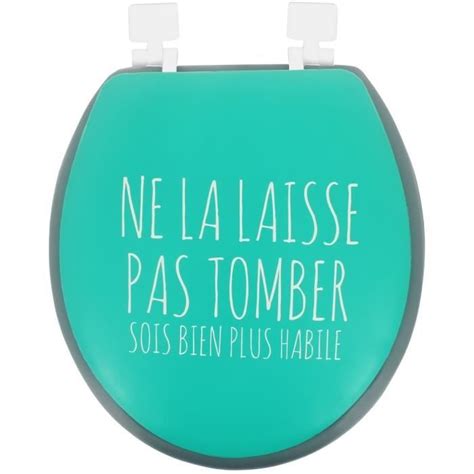 Abattant De Toilettes Wc Mousse Design Humour Expression Fun Turquoise Achat Vente Abattant