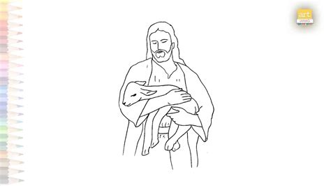 Jesus Holding A Lamb Drawing Easy Drawings How To Draw Jesus Christ