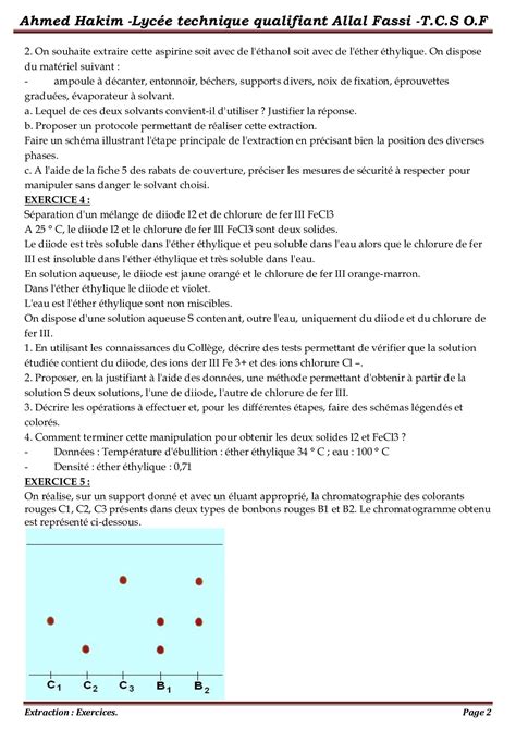 Extraction séparation et identification des espèces chimiques