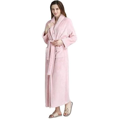 Peignoir Femme Velours Robe De Chambre Polaire Femme Chaud ÉPais Long