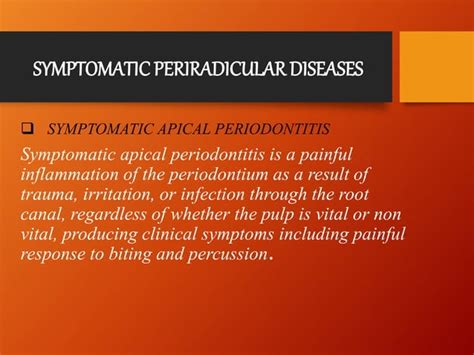 Periapical Diseases And Classification PPT