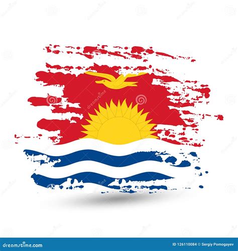 Grunge Brush Stroke With Kiribati National Flag Stock Vector