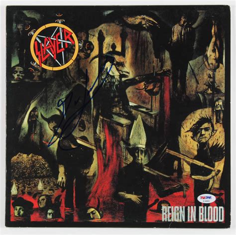 Dave Lombardo Signed Slayer "Reign in Blood" Vinyl Record Album Cover (PSA Hologram) | Pristine ...