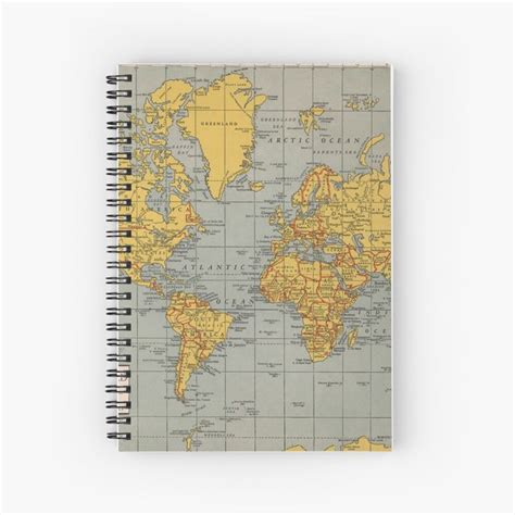 Cuaderno De Espiral Con La Obra Antiguo Mapa Mundial De Trotamundos