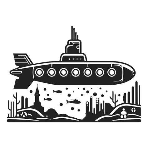 Military silhouette submarine icon on a white background flat vector ...