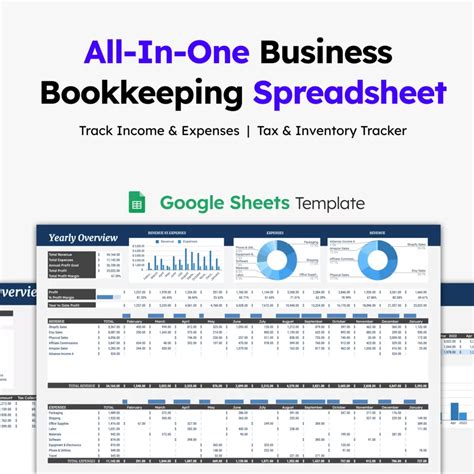 All In One Bookkeeping Template Google Sheets