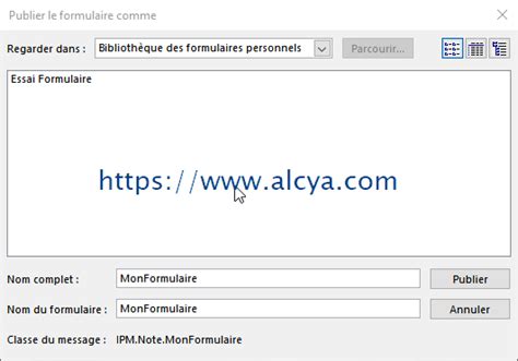 Alcya Informatique Créer un formulaire personnalisé sur Microsoft