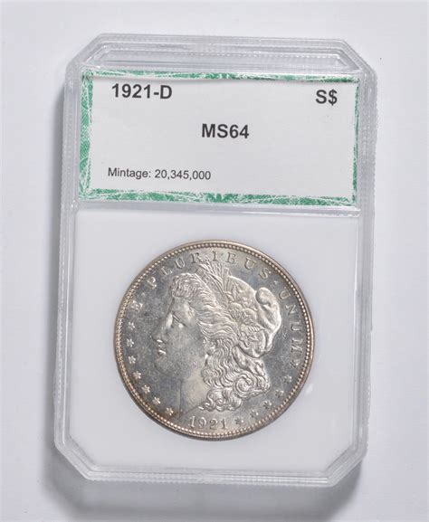 MS64 1921 D Morgan Silver Dollar Graded PCI Property Room