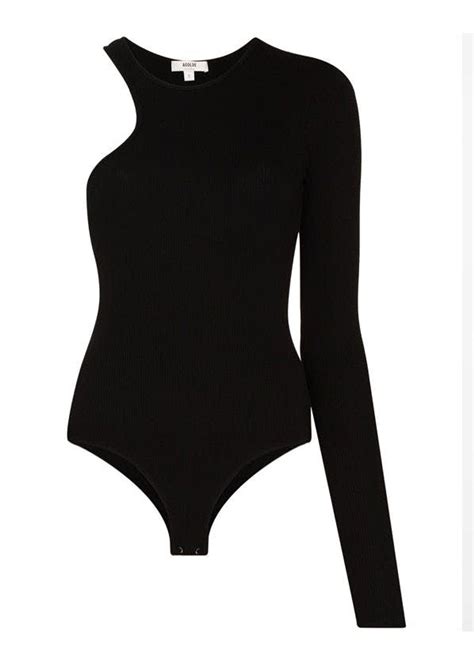 Agolde Bea Cutaway Asymmetric Bodysuit In Black Lyst