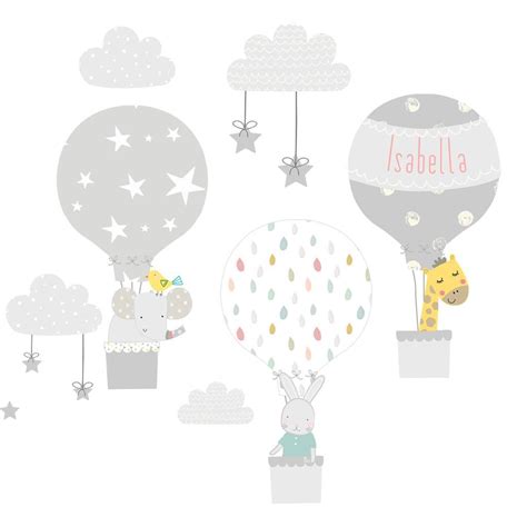 Nursery Hot Air Balloon Stickers At Jannet Freitas Blog
