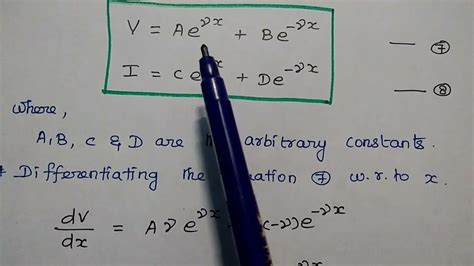 Derivation Of Transmission Line Equations General Solution Youtube