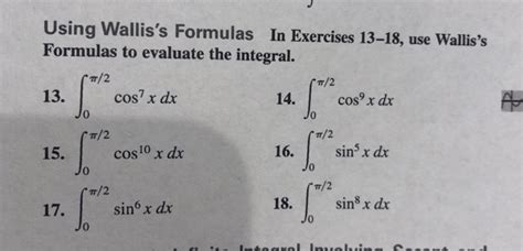 Solved Using Wallis's Formulas In Exercises 13-18, use | Chegg.com