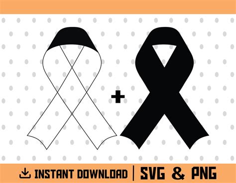 Cancer Ribbon SVG Ribbon Outline SVG Awareness Ribbon SVG Digital ...