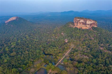 Sunset Aerial View of Sigiriya Rock Fortress in Sri Lanka Stock Image ...