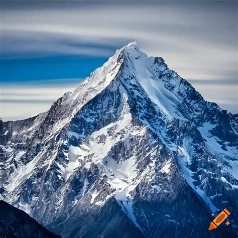 Snow Capped Mountain Peak On Craiyon