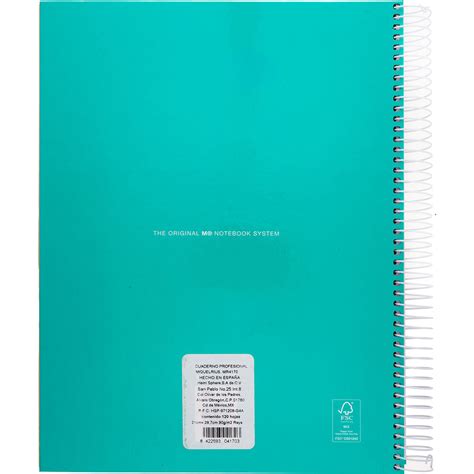 CUADERNO PROFESIONAL MIQUELRIUS EMOTIONS RAYA 120 HOJAS TURQUESA