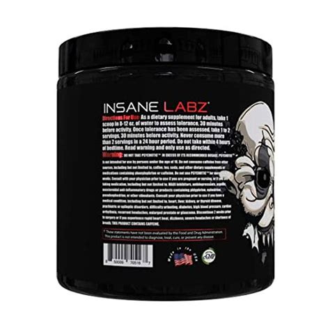 Pre Entreno Psychotic Black Insane Labz Oxido Nítrico 35 Servicios