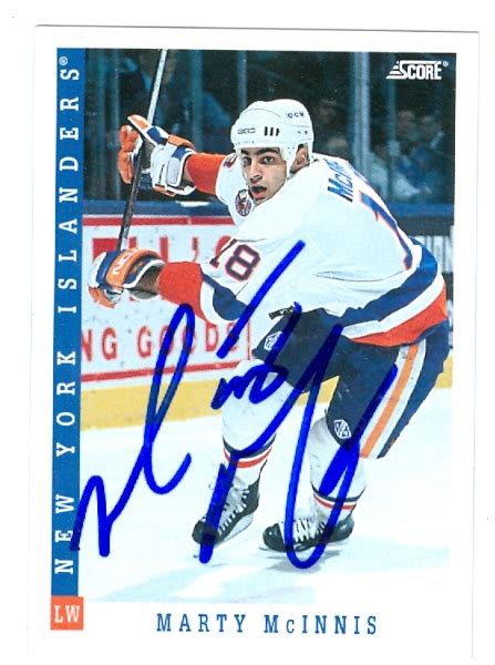 Marty McInnis Autographed Hockey Card New York Islanders 1993 Score 405