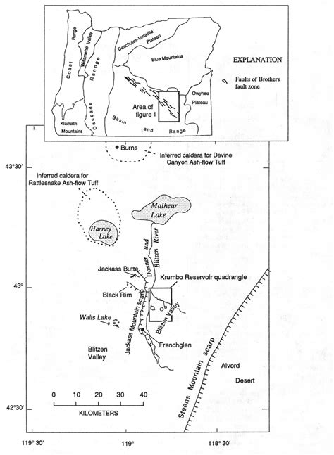 Figure From Geologic Map Of The Krumbo Reservoir Quadrangle Harney