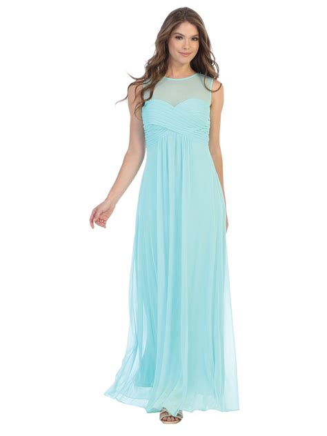 Black Long Sleeveless Bridesmaids Stretch Chiffon Dress - Formal