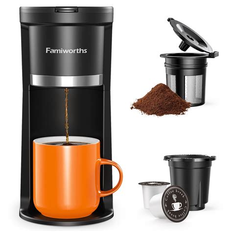 famiworths mini coffee maker single serve instant coffee maker  cup