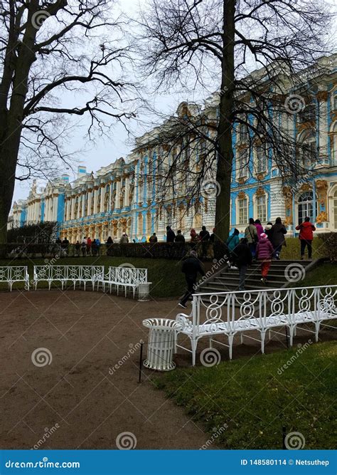 Pushkin Catherine Palace and the Park Editorial Stock Image - Image of