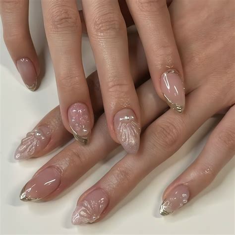 Solace Nails Nailbox thạch nude tráng gương vẽ vỏ sò gel nổi sang chảnh Nailbox thiết kế