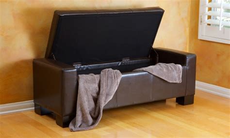 Tufted Leather Storage Ottoman | Groupon Goods