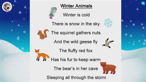 Winter Poems And Songs Animals In Winter Popular Poems In English For