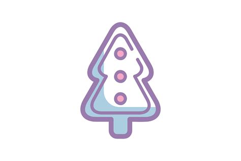 Purple Tree Biscuits Christmas Icon Graphic By Wienscollection