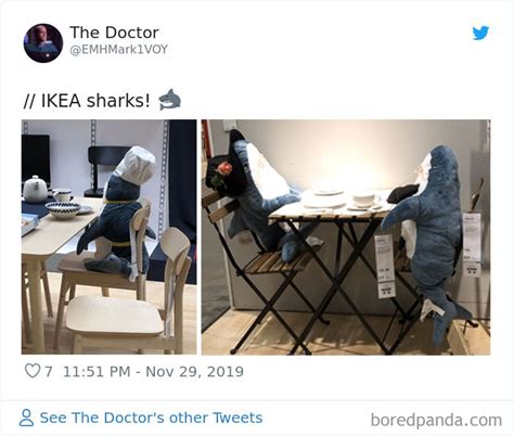 People Are Spotting Shark Plushies Doing Human Things In Ikea And Its