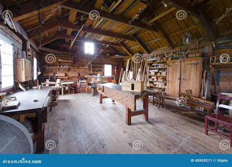 Carpentry With Tools And Wood Workpieces Stock Image Image Of Painted