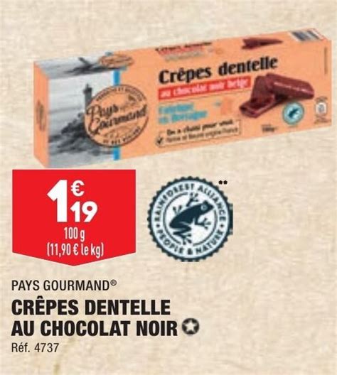 Promo Crêpes dentelle au chocolat noir PAYS GOURMAND chez ALDI